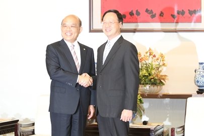 PM Jiang Yi-huah dan Ketua DPP Su Tseng-chang bertemu untuk membicarakan PLTN 4