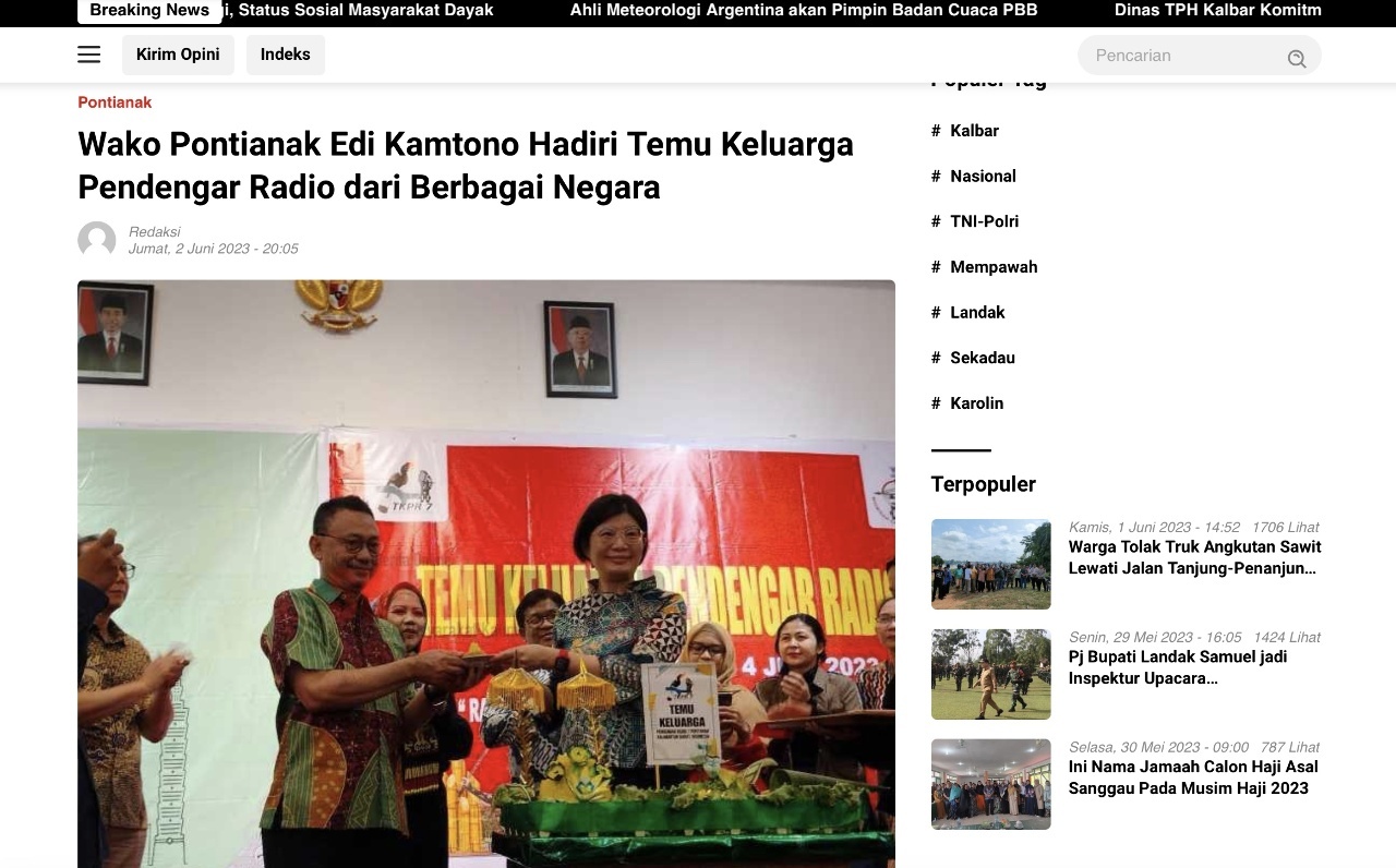 Temu Pendengar Indonesia Sukses Dihadiri 280 Peserta, Media Lokal Pontianak Turut Memberitakan