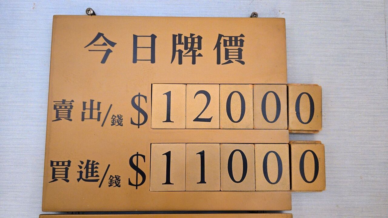 Harga Emas Kembali Cetak Rekor Tertinggi Sepanjang Sejarah! 1 Qian (錢) Tembus NT$12 Ribu